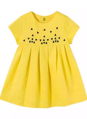 法单c家婴幼儿短袖连衣裙 2022夏季女童纯棉刺绣公主连衣裙