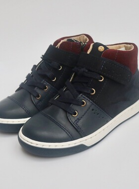 儿童秋冬皮鞋男女童真皮高帮舒适防滑魔术贴鞋子软牛皮休闲童鞋