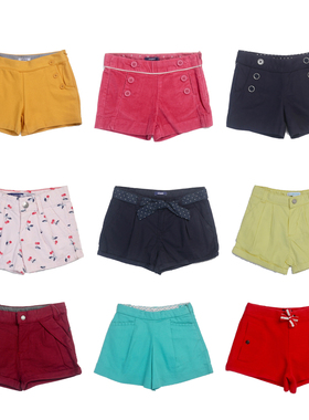 儿童夏季纯棉中裤法国OK家男童弹力中腰短裤休闲百搭帅气裤子