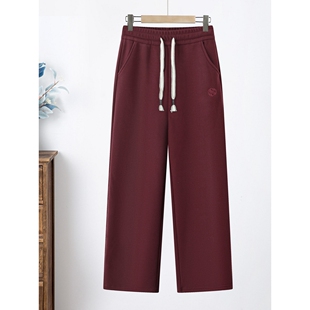 子女冬季 高腰休闲宽秋冬女加绒裤 防寒直筒裤 女新款 子 保暖裤 加绒裤