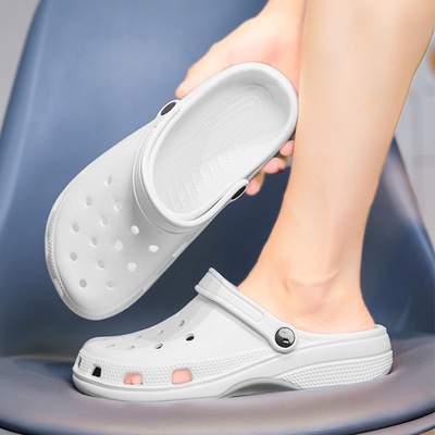 2025夏季洞洞鞋亲子外穿透气防滑涉水鞋简约通勤两穿洞洞鞋