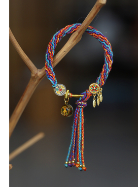 素曲女纯棉扎吉拉姆藏式手编手绳