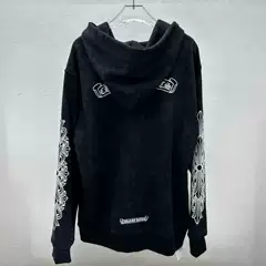 Streetwear 2026 New Arrival Gothic Sanskrit Letter Print Cross Scroll Unisex Oversized Zip-Up Hoodie