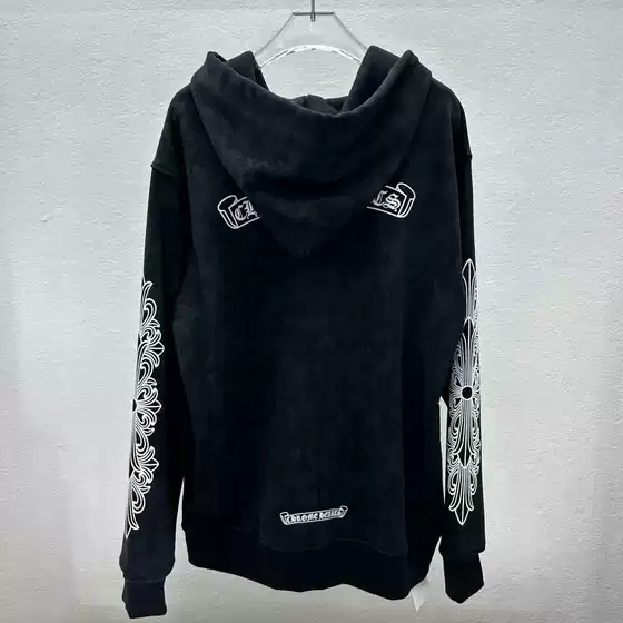 Streetwear 2026 New Arrival Gothic Sanskrit Letter Print Cross Scroll Unisex Oversized Zip-Up Hoodie