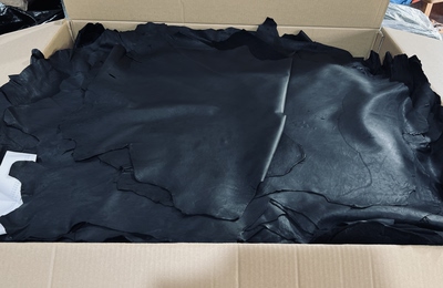 闭眼冲！柔软本染！黑色水染羊皮手套皮 性价比 手工diy皮料