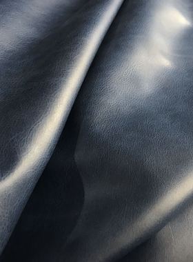 深蓝色头层牛皮油蜡皮 1.2mm 平均28尺 560/张 油蜡双色效果