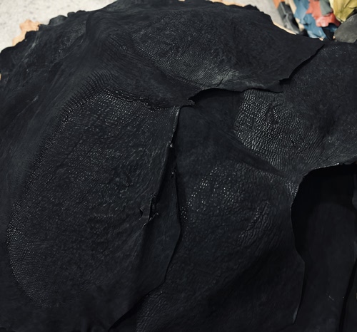 微瑕清仓！暗黑风！黑色缩纹眼镜马臀皮科尔多瓦层 约2.5mm马屁股