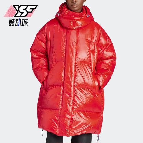 Adidas/阿迪达斯正品三叶草女士保暖长款连帽羽绒服IR7118