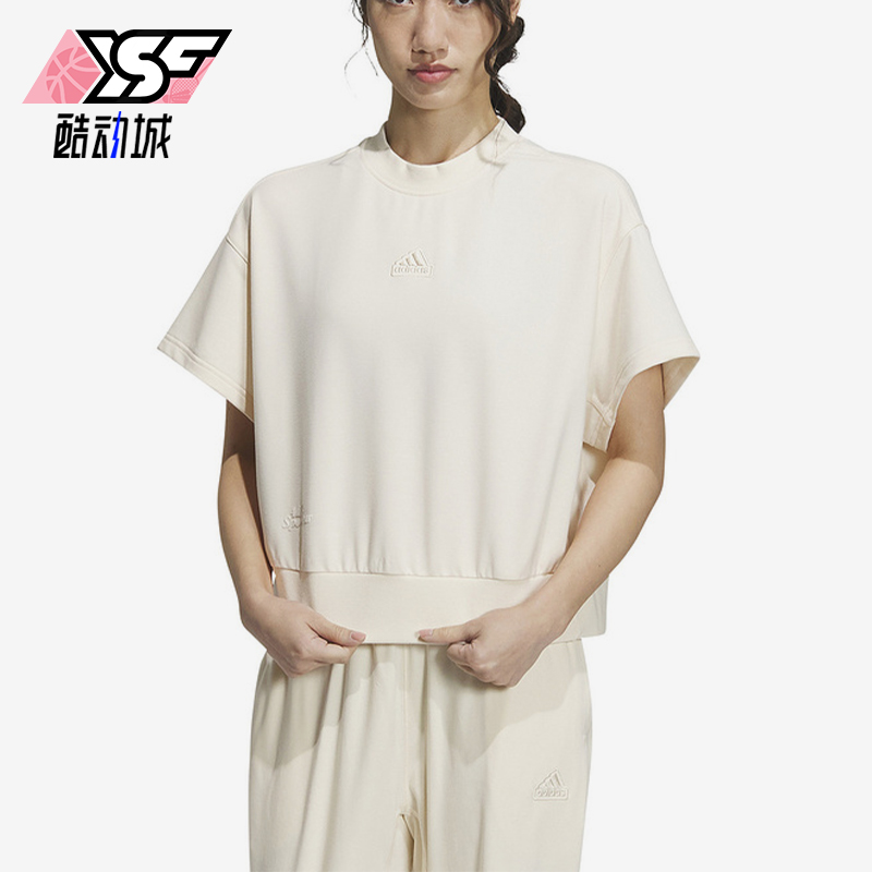 阿迪达斯女士宽松运动休闲短袖