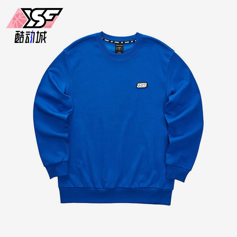 Skechers/斯凯奇正品男子时尚宽松针织套头圆领运动卫衣 L423M076