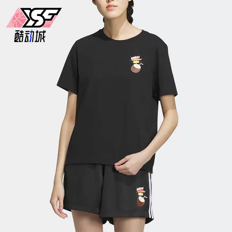 Adidas/阿迪达斯正品Neo夏季新款女子时尚卡通印花短袖IP3878