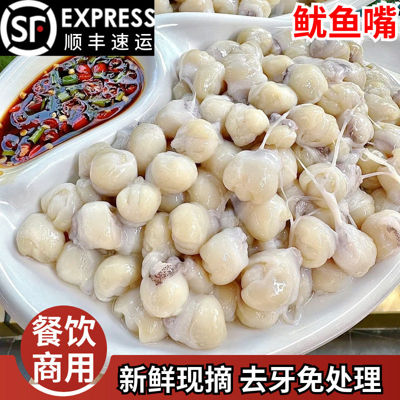 新鲜冷冻鱿鱼嘴去牙商用烧烤串墨鱼嘴目鱼章鱼非干货即食海鲜食材