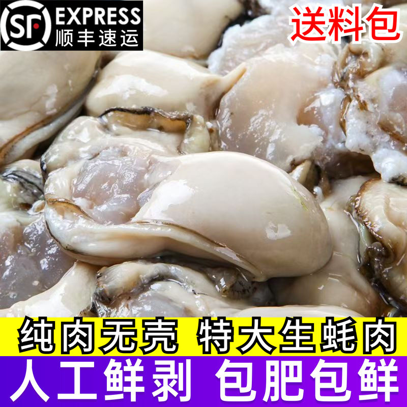新鲜现剥生蚝肉鲜活生蚝大号牡蛎肉蛎蝗去壳纯蚝仔肉商用冷冻海鲜