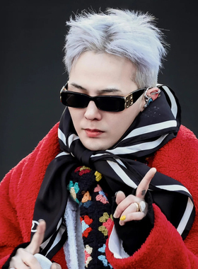 权志龙GD同款墨镜男女2025新款时尚小方形窄框高级感偏光太阳眼镜