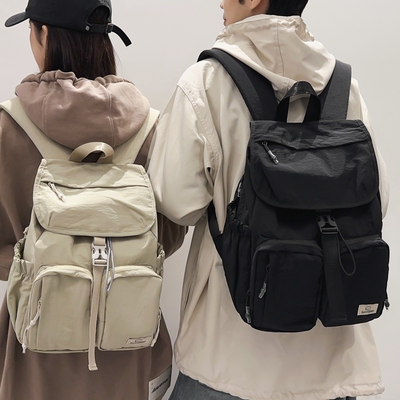 尼龙双肩包女大容量休闲学生韩版书包高颜值百搭街头潮流旅游背包
