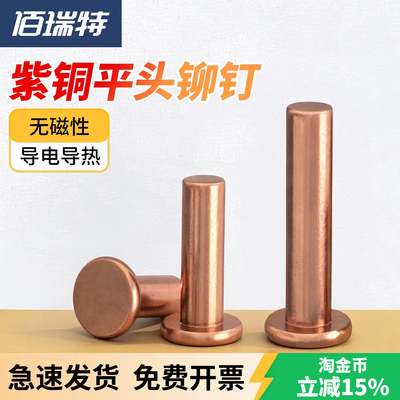 【回购王】紫铜平头铆钉送货上门