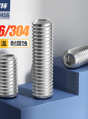 304不锈钢凹端紧定内六角螺丝无头螺钉316机米顶丝M1.6M2M3M4-M16