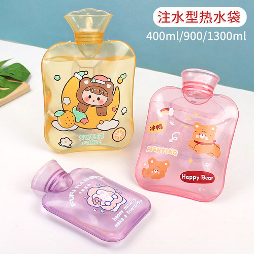 PVC卡通透明热水袋暖手宝多规格