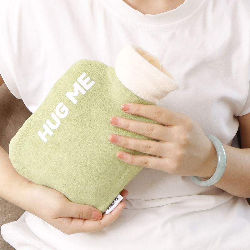 毛绒布套热水袋注水式暖手宝防爆