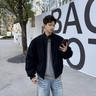 飞型记90白鸭绒立领洗水巴恩风夹克羽绒服冬季保暖飞行员工装外套