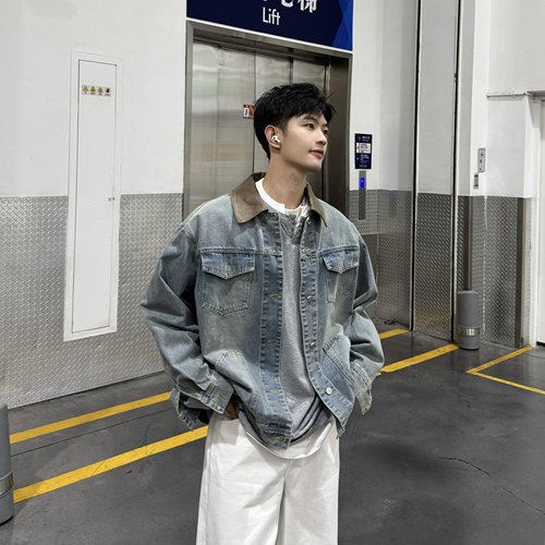 2025春季新品休闲全棉领口牛仔