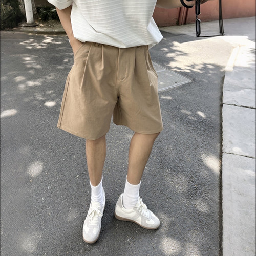 飞型记美式复古卡其色夏季短裤男夏季新款宽松百搭五分裤子潮 - 封面