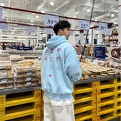 飞型记400g重磅渐变字母印花连帽卫衣男秋季 2025新款 休闲情侣上衣