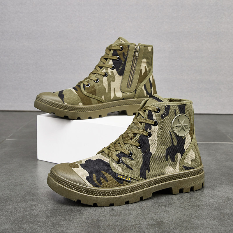 3522解放鞋男厚底耐磨侧拉链新款