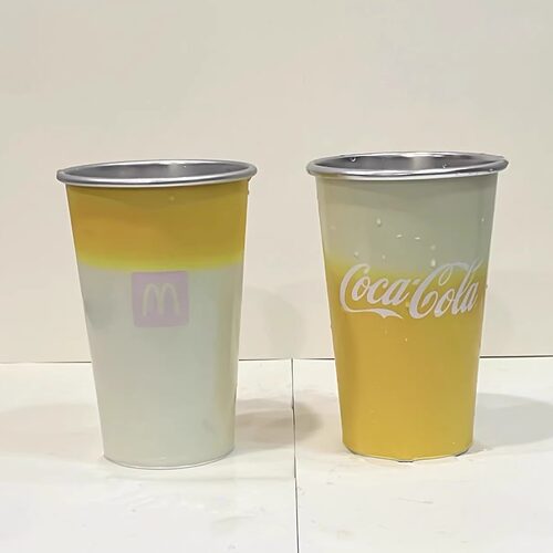 麦当劳变色杯可口可乐联名款新加坡遇冷变色杯小酒馆清吧专属logo