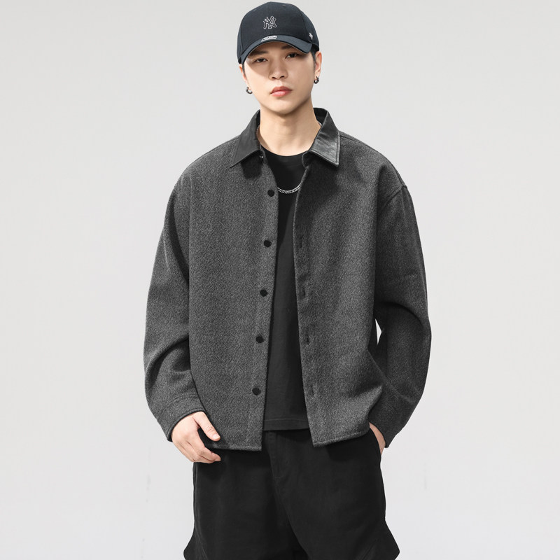 720g重磅羊毛外套男2025秋季新款柔软舒适保暖毛呢夹克长袖衬衫潮,男装,牛仔衬衫,淘宝优惠券,粉丝福利购,淘宝优惠卷