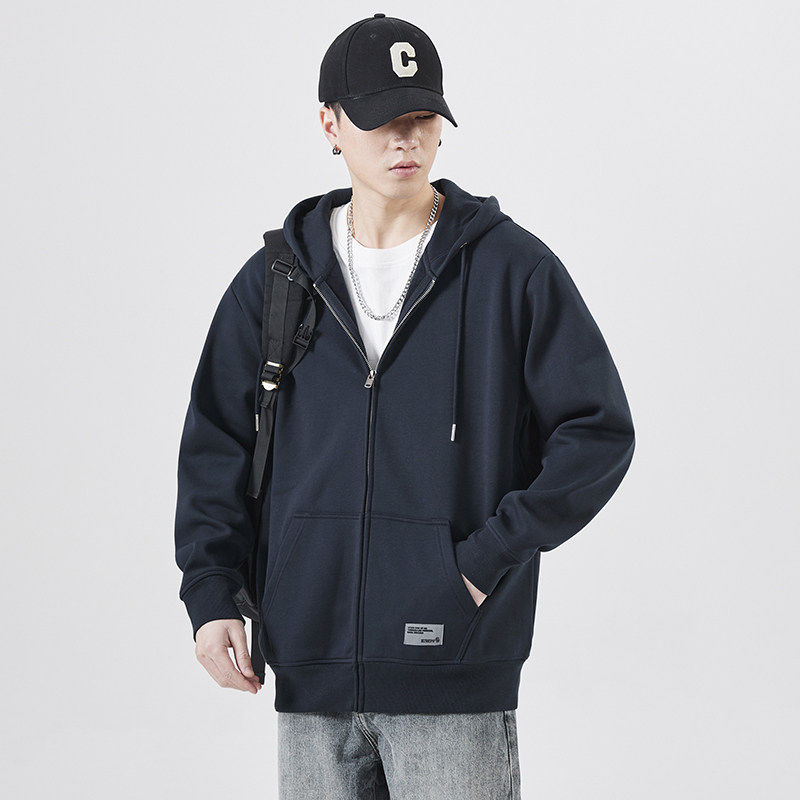 2024春季连帽拉链开衫卫衣男潮牌青少年宽松运动休闲美式外套上衣
