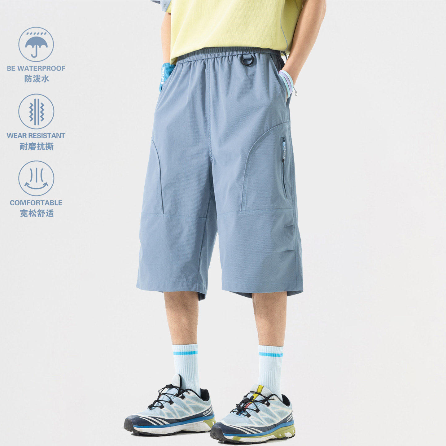 山系户外防水机能风工装七分裤男女夏季薄款情侣宽松休闲运动短裤