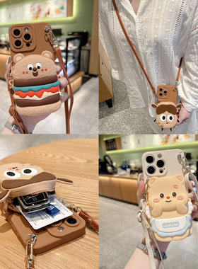 适用红米note15/14/13/12pro零钱包手机壳note11/10/9保护套斜挎背带k70/k60/k50/k80可爱k90卡通红米13R/14c