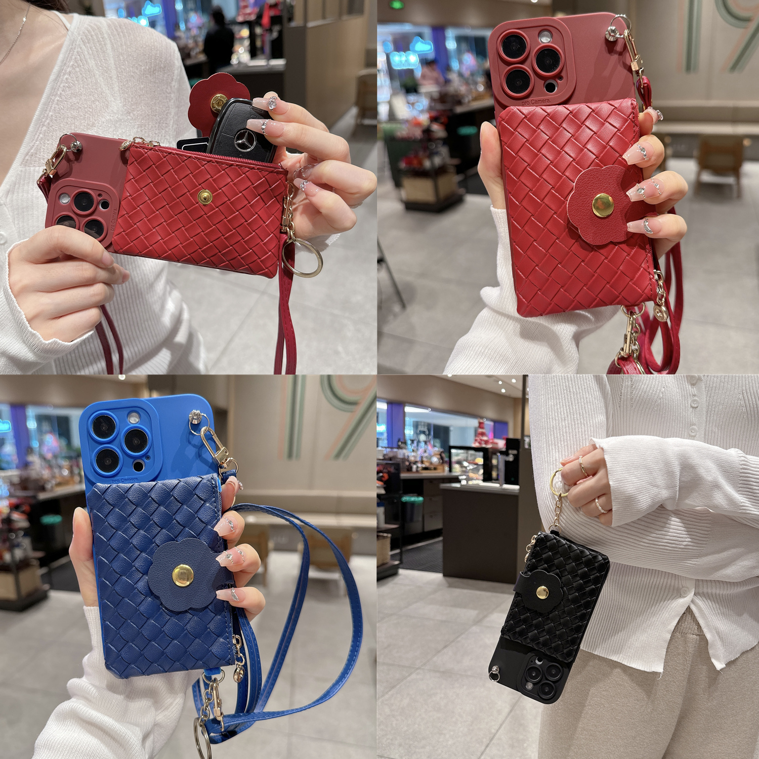 拉链款卡包适用荣耀300/200/100/90/80/70/60/50pro零钱包手机壳荣耀畅玩50m/60plus保护套斜挎背带女潮20A