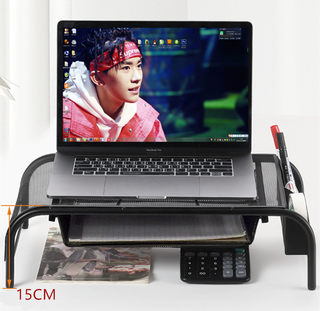 办公室增高笔记本支架台式架高质铁 新款网格垫 金属电脑桌