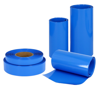 蓝色PVC热缩管18650锂电池组绝缘保护封装膜防尘套管阻燃快速收缩