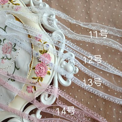W1尾多款5米无弹力薄蕾丝花边浅粉奶油黄灰紫金黑小花唯美INS风～