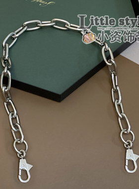链条腋下肩带银色粗线单肩斜挎