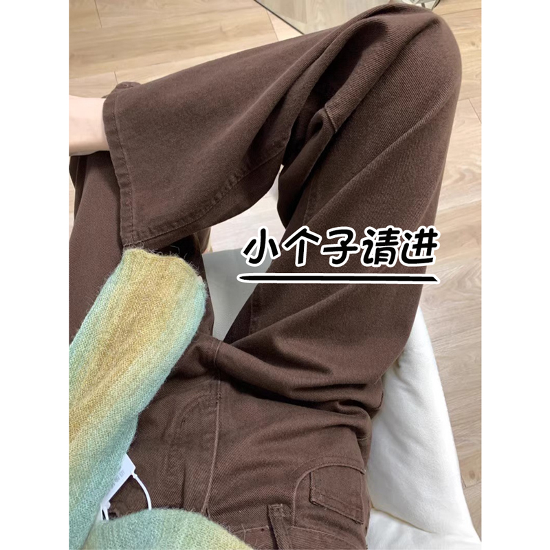 秋季高腰八分显瘦宽松直筒牛仔裤