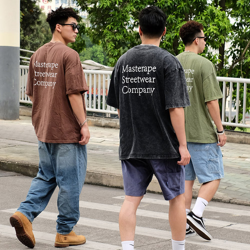 Masterape短袖男女水洗T恤质感