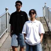短袖 宽松纯棉男女翻领日系复古重磅POLO衫 T恤 新款 Masterape夏季