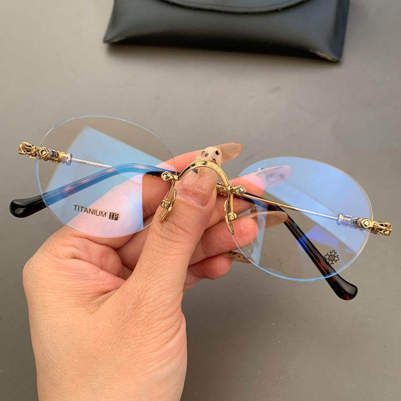 眼镜框架无框打孔商务复古