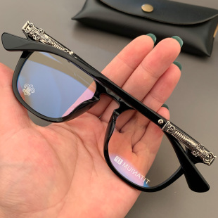 麦克心罗心眼镜框架新品素颜黑框板材显脸小纯钛可配近视男女