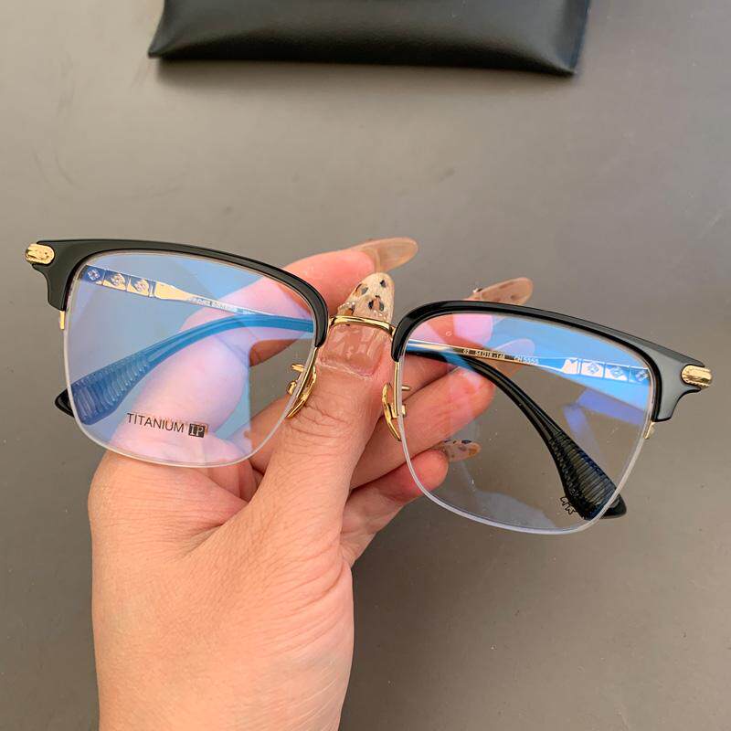 马吉他眼镜框架新品半框纯钛复古商务方形全框男女可配近视平光镜