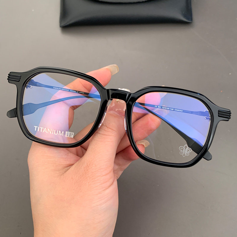 马吉他个性眼镜框架新品纯钛板材黑框素颜复古男女近视平光老花镜