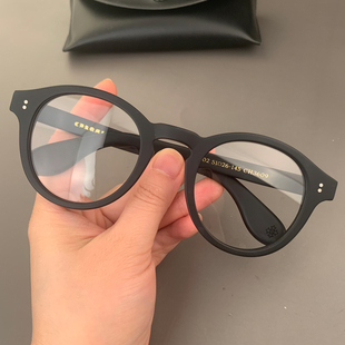 麦克心罗心眼镜框架大圆框素颜黑框大脸型显脸小男女近视镜平光镜