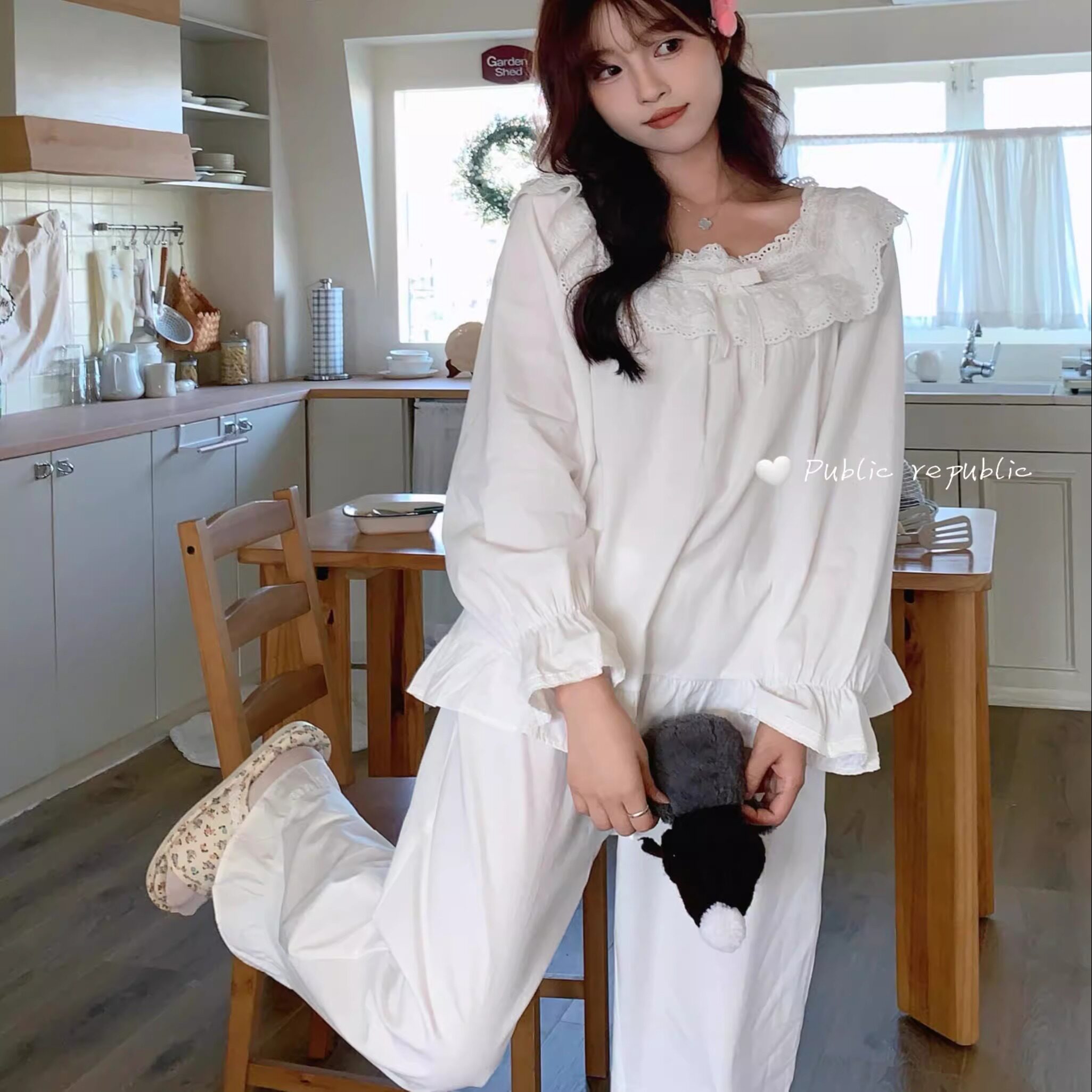 公主风春秋季甜美可爱家居服