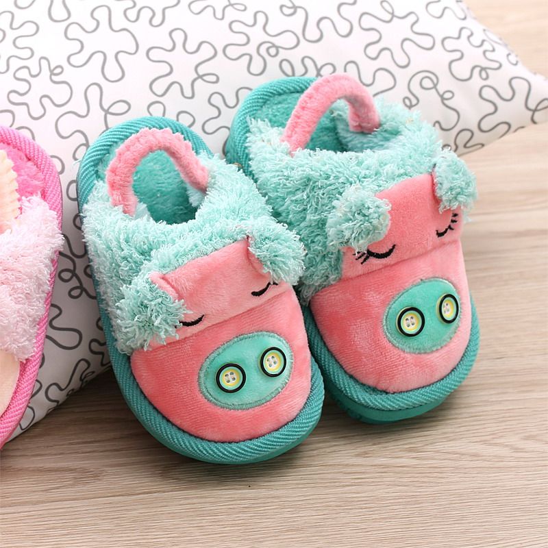 Pantoufles enfants en suède pour hiver - semelle tendon - Ref 987068 Image 3