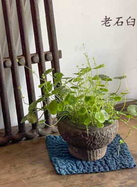 老蒜臼石盅捣蒜器捣药罐对窝舂钵