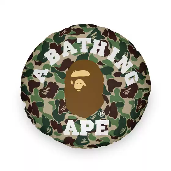 Trendy Ape Head Bape Round Cartoon Camouflage Sofa Pillow Car Lumbar Pillow Living Room Cushion Cover
